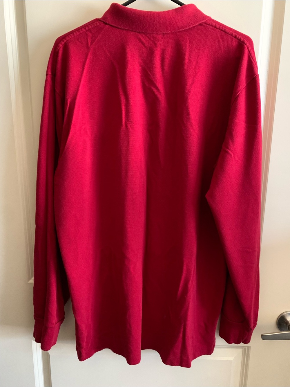 Ralph Lauren Men's Long Sleeve Polo in Red with Blue Pony - Picture 4 of 5
